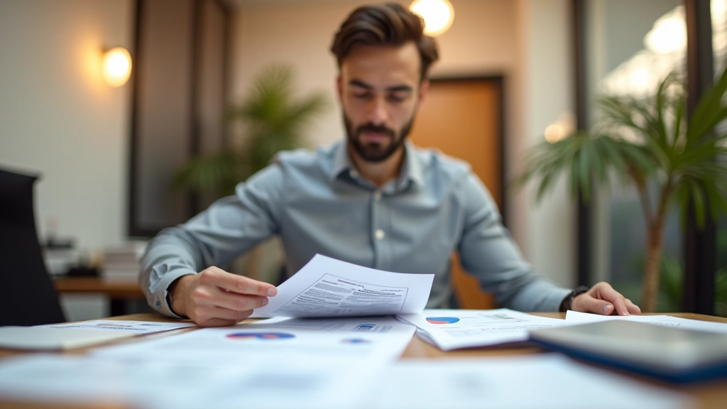 Profesionální finanční auditor pracující s tabulkami a finančními zprávami