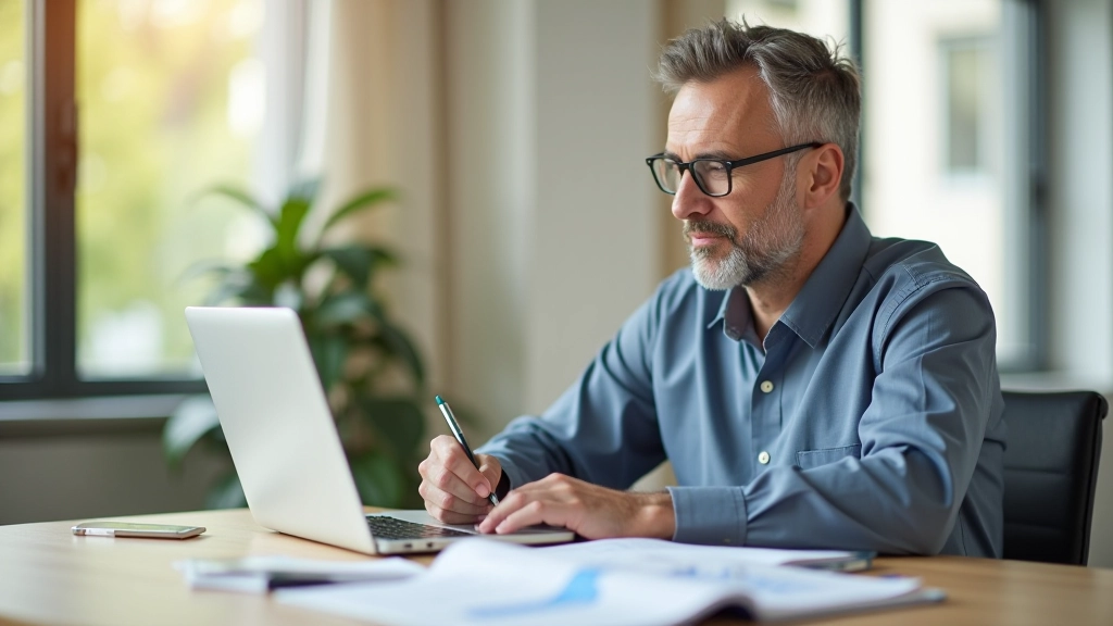 Přenosný počítač na stole s grafy a čísly, měsíční kontrola rozpočtu