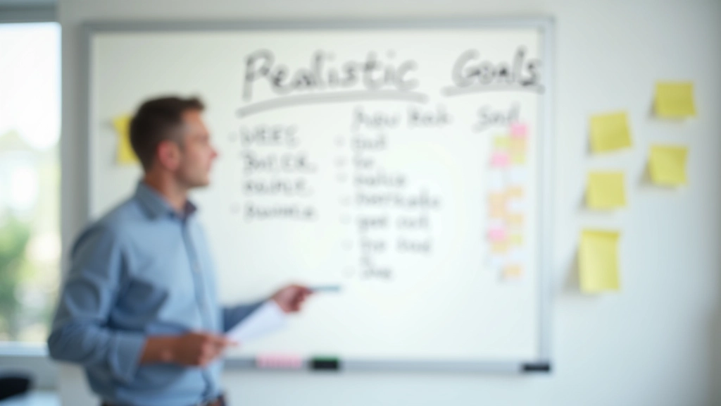 Diagram s červeným křížkem přes nerealistické cíle a zeleným háčkem přes cíle dosažitelné